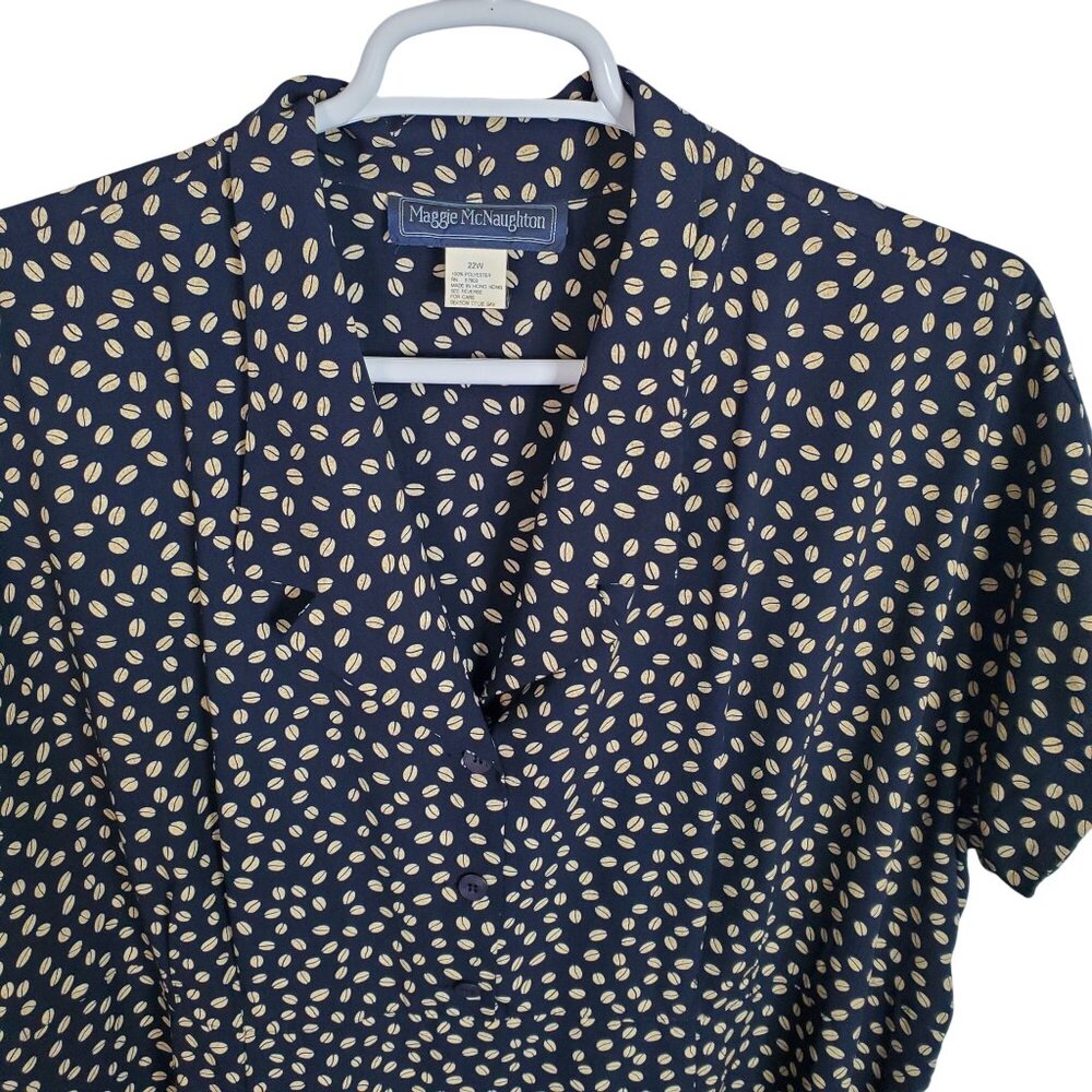 Maggie McNaughton Size 22W Dress Maxi Coffee Fairy Bean Barista Print Full Flowy - Picture 7 of 12